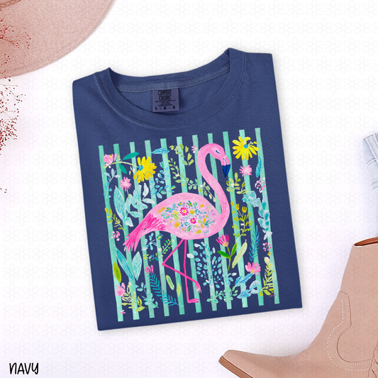 Coastal Flamingo DTF Transfer