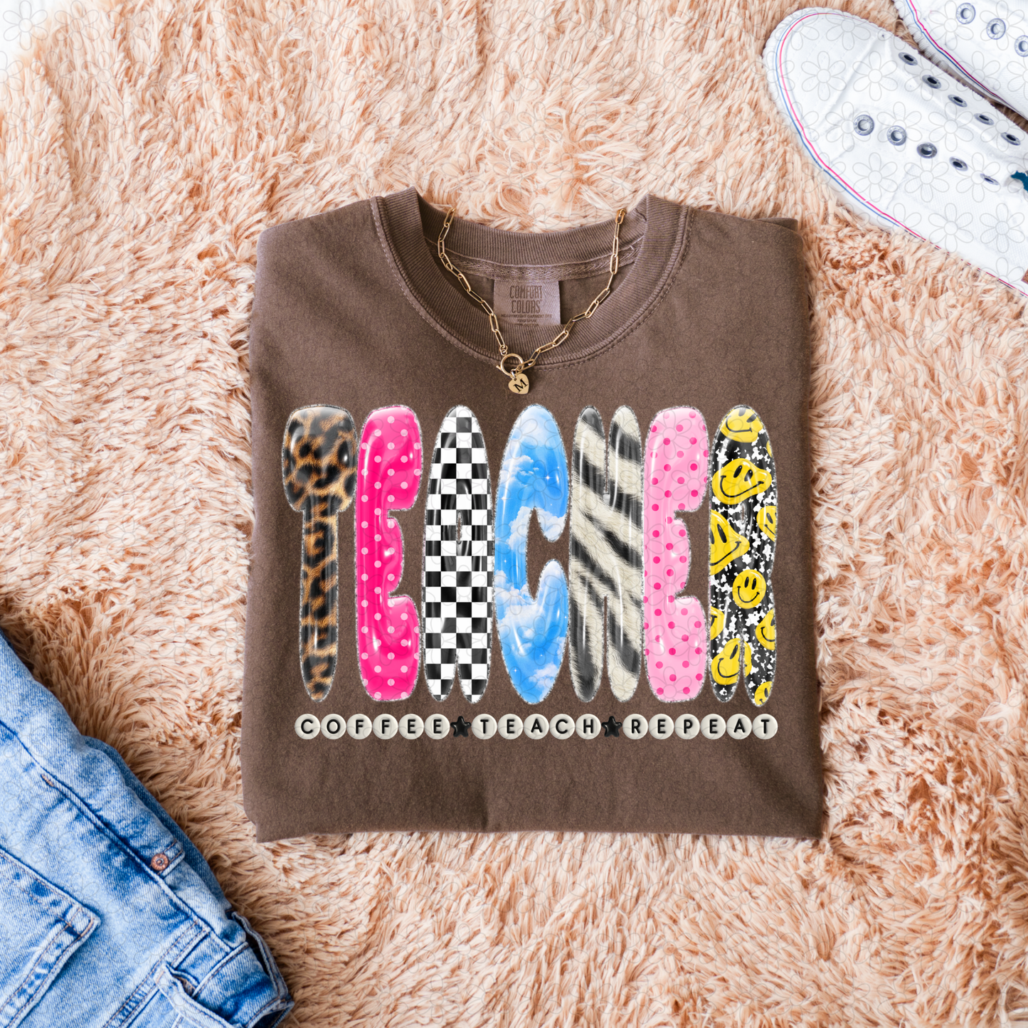 Coffee Teach Repeat Completed Tee