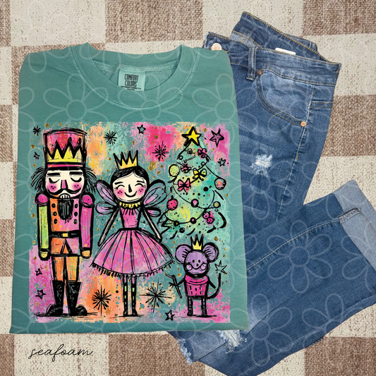 Colorful Christmas Nutcracker Completed Tee
