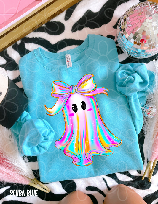 Colorful Ghost Coquette Bow DTF Transfer