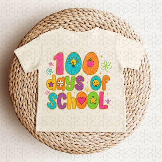 Colorful Retro 100 Days Of School Completed Tee