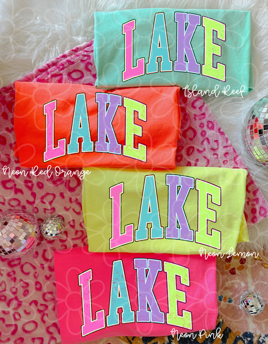 Colorful Varsity Lake Kids Completed Tee