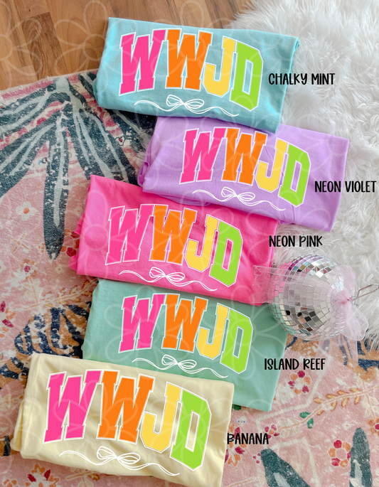Colorful WWJD DTF Transfer