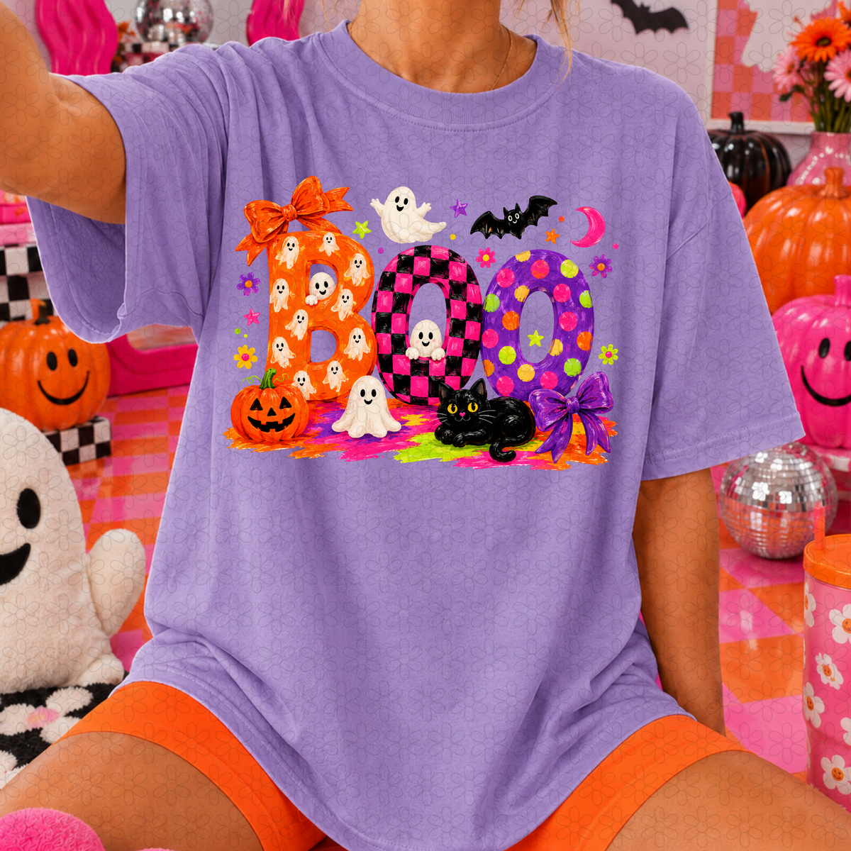 Colorful Boo Completed Tee