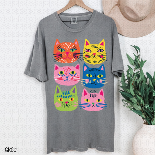 Colorful Cats Completed Tee