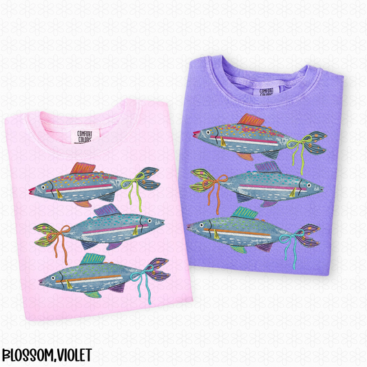 Colorful Denim Fish Completed Tee