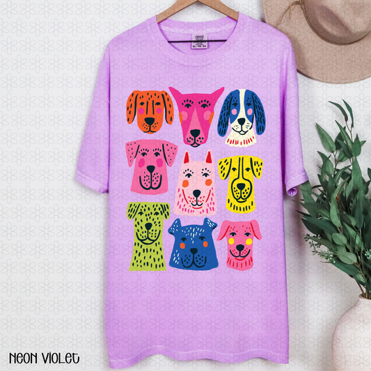 Colorful Dogs Completed Tee