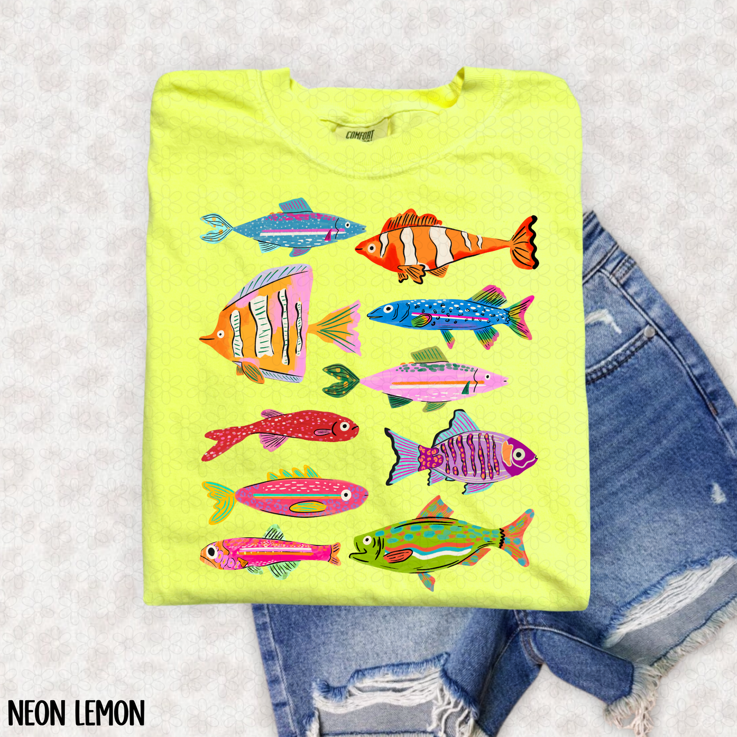 Colorful Fish Collage DTF Transfer