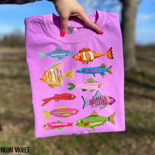 Colorful Fish Collage Completed Tee