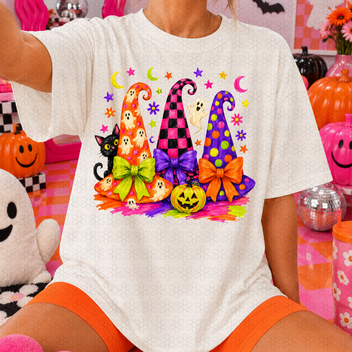 Colorful Pumpkin Hats DTF Transfer