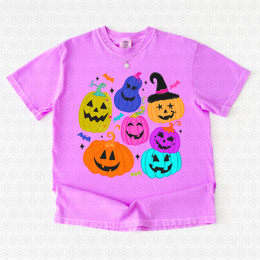 Colorful Pumpkins Completed Tee