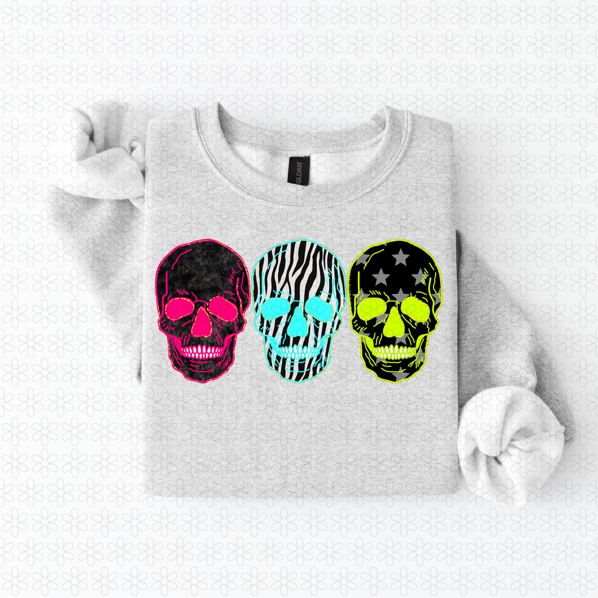 Colorful Skulls Completed Tee