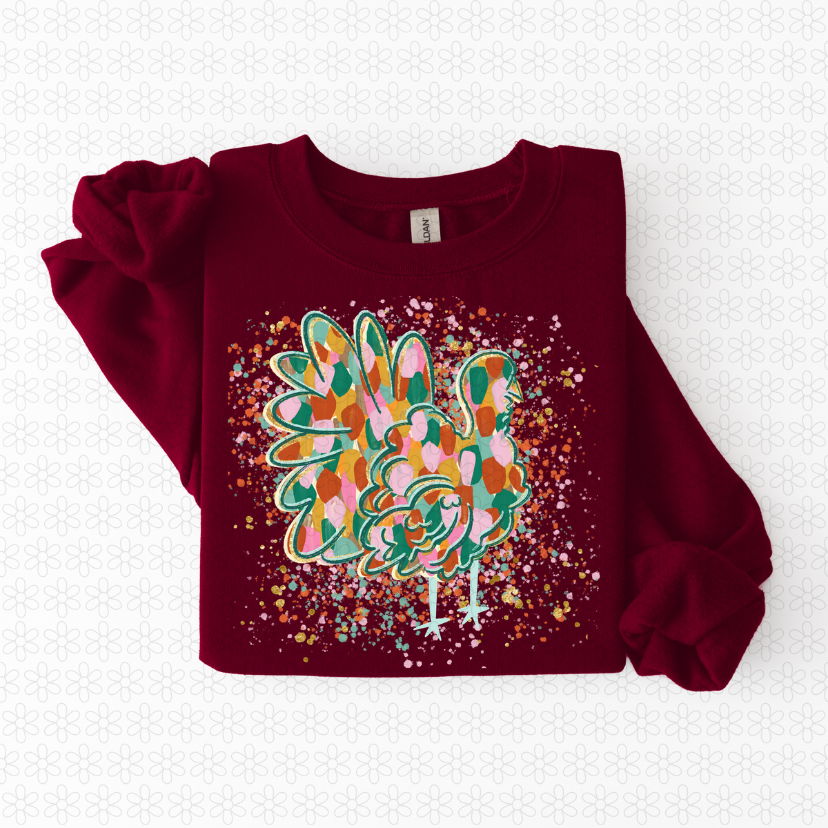Colorful Turkey Splatter Completed Tee