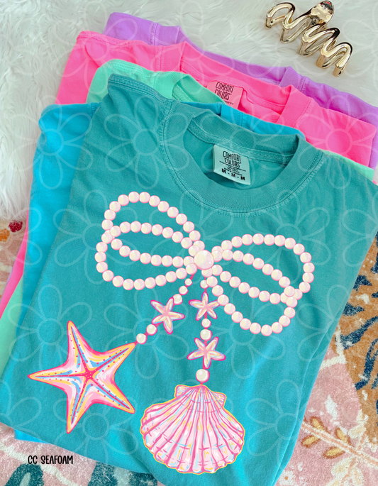 Coquette Shells Bow Kids Completed Tee
