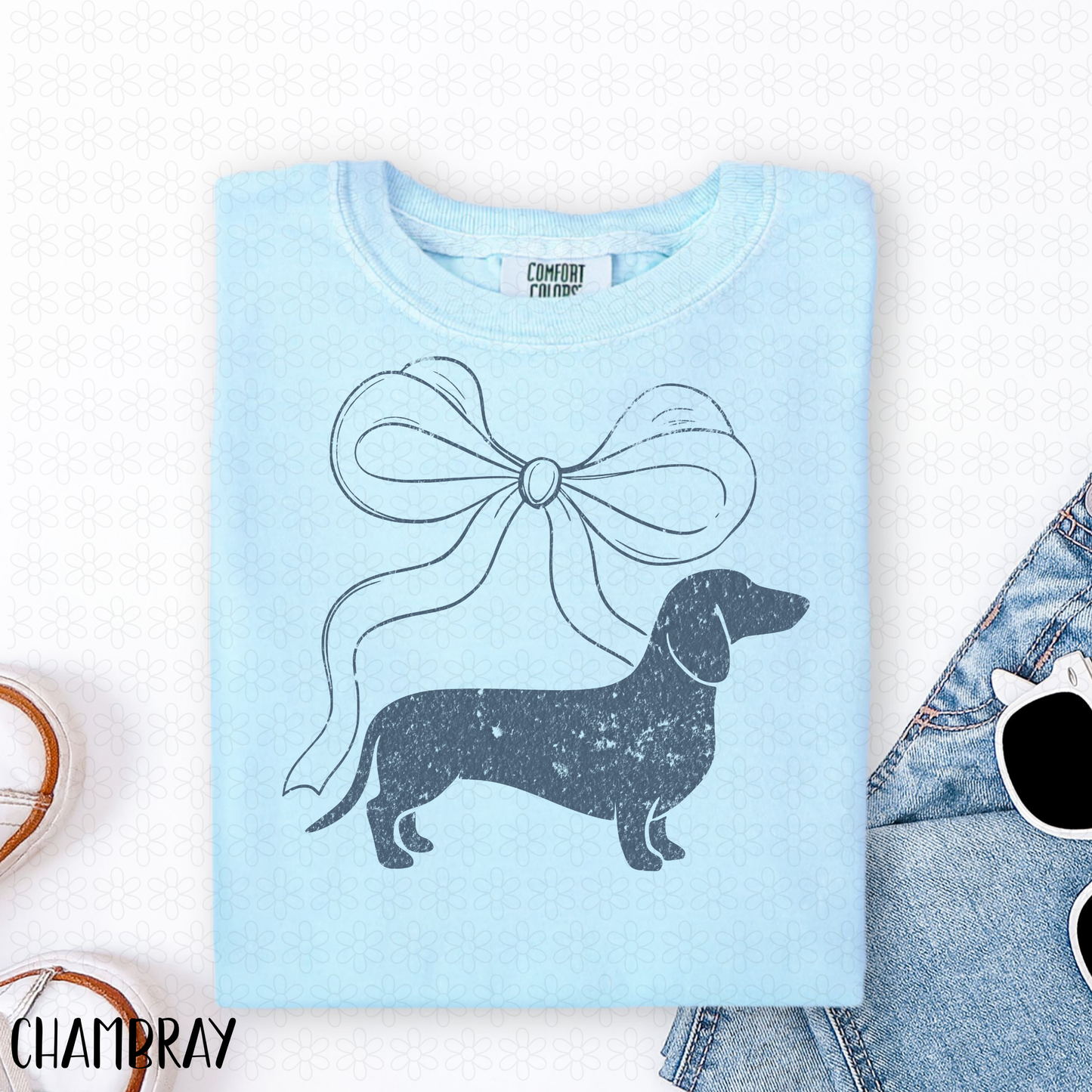 Coquette Dachshund Blue DTF Transfer