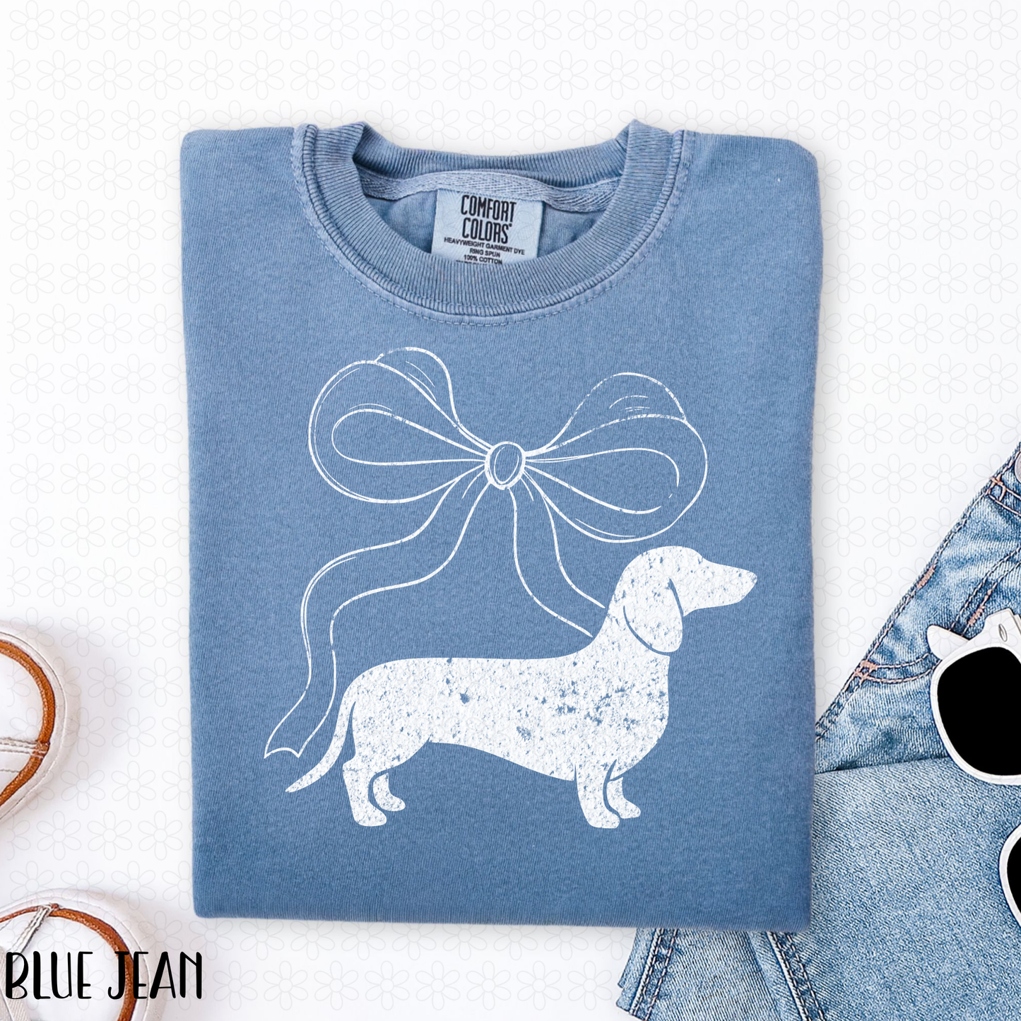 Coquette Dachshund White Completed Tee