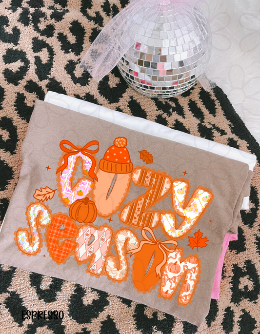 Cozy Season Orange Lace Completed Tee