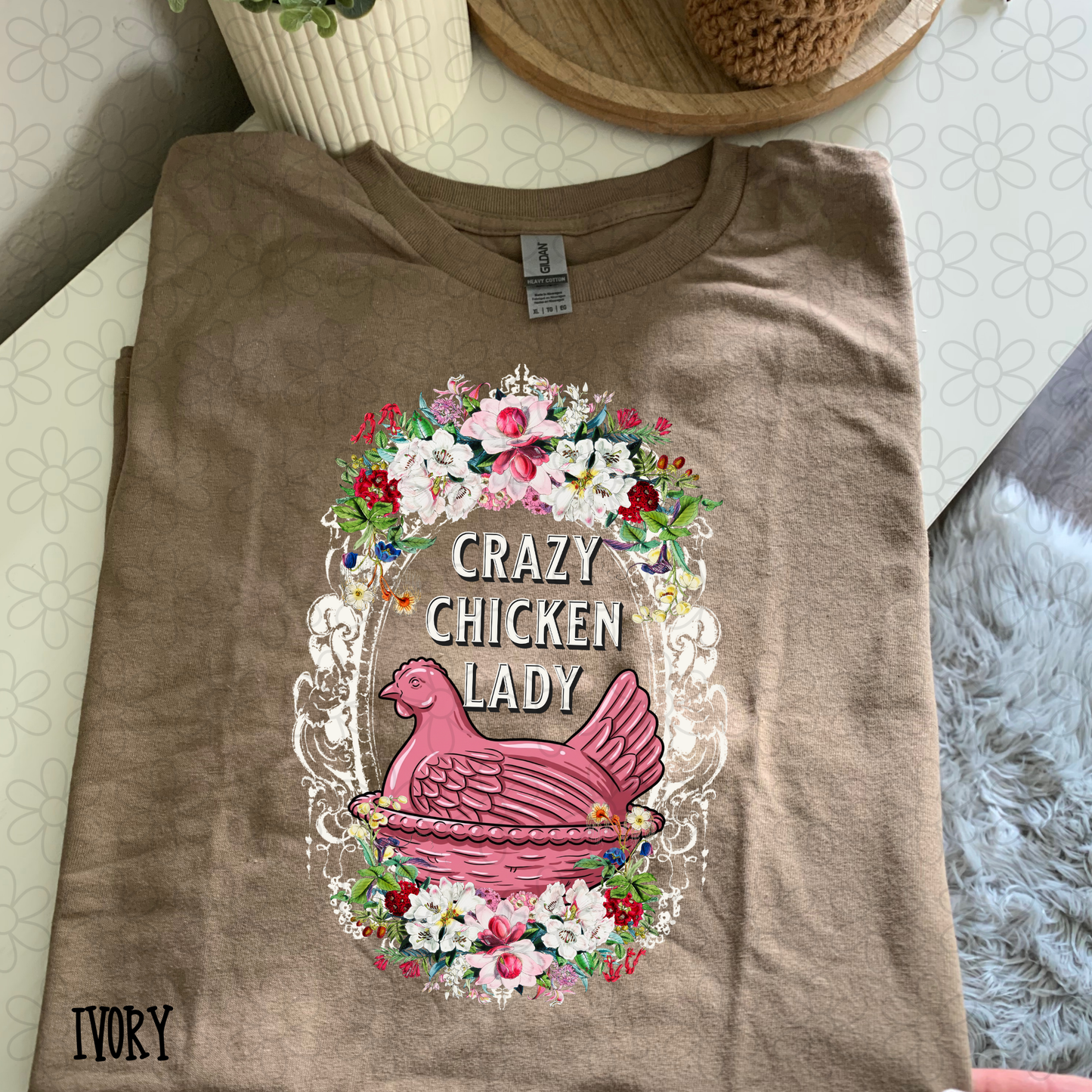 Crazy Chicken Lady Completed Tee