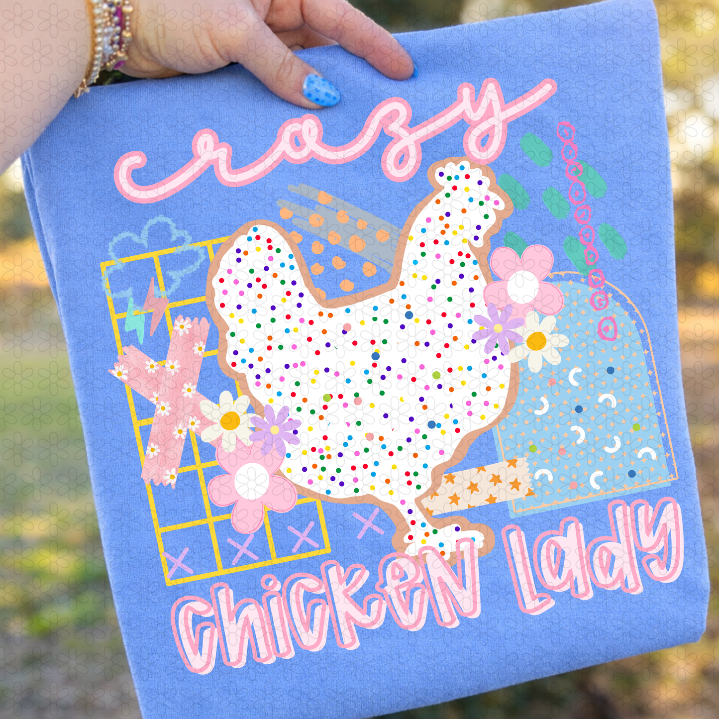 Crazy Chicken Lady DTF Transfer