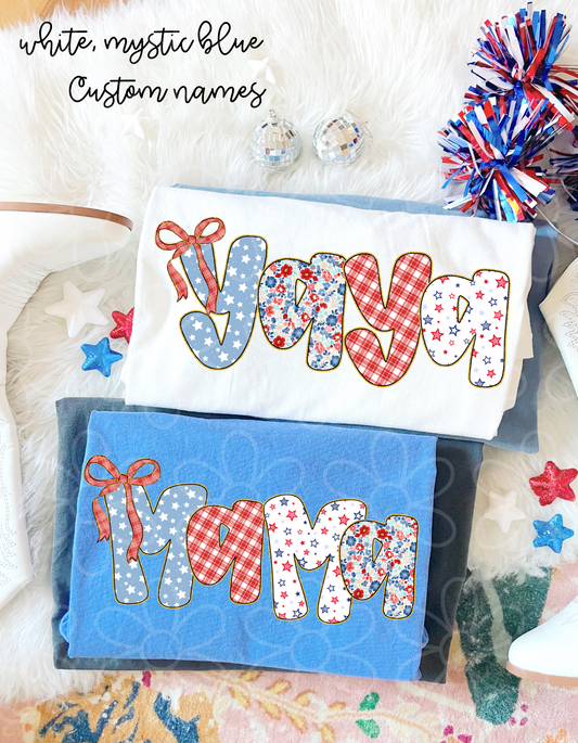 Custom 4th Of July Name DTF Transfer
