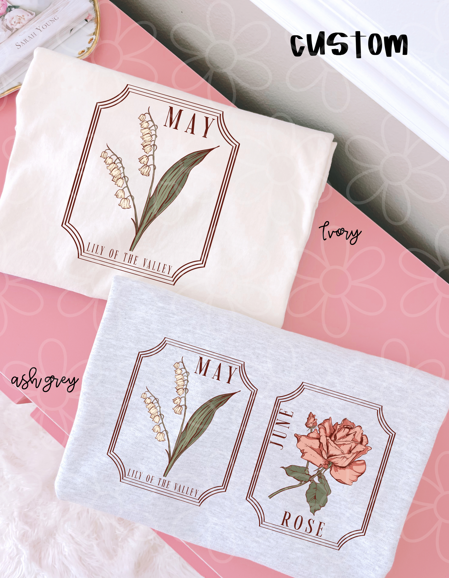 Custom Birth Month Flower Completed Tee