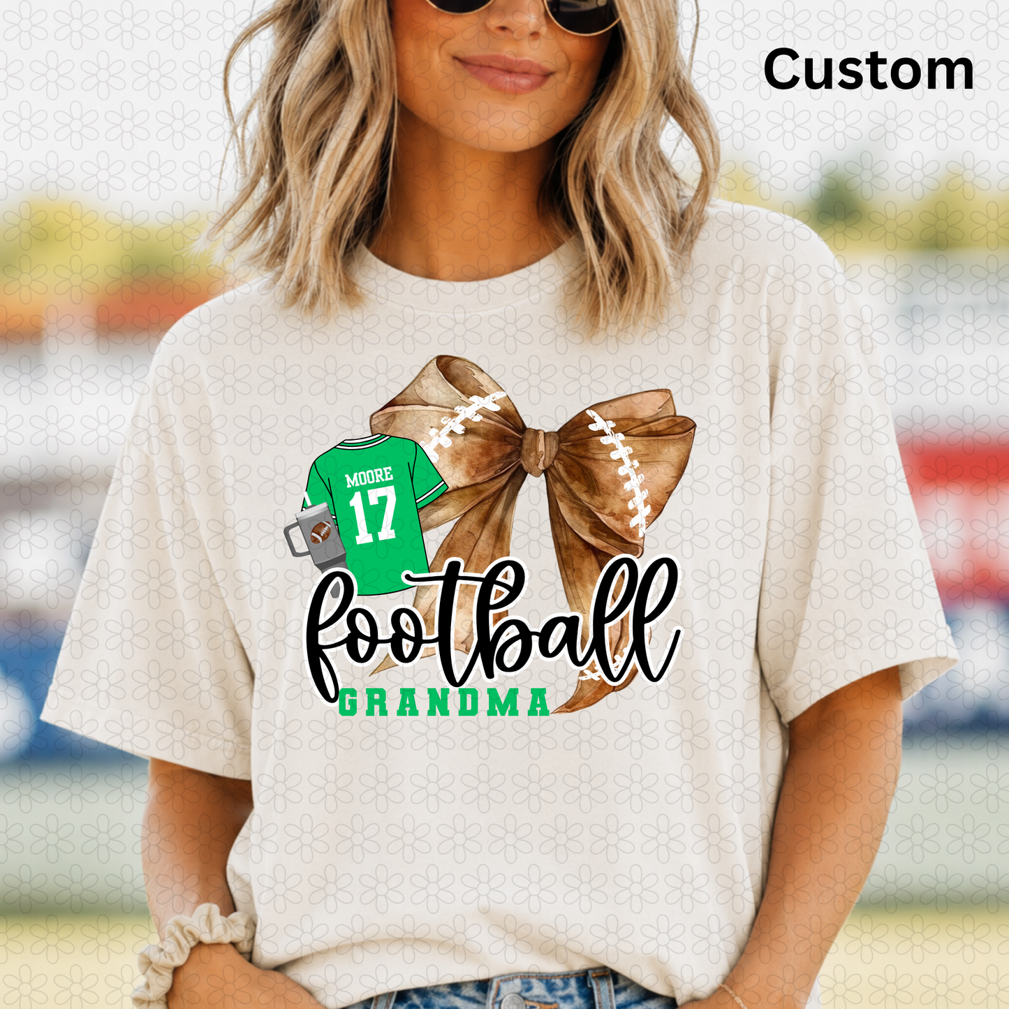 Custom Football  Bow DTF Transfer