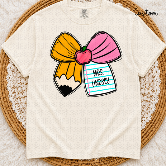 Custom Pencil Coquette Completed Tee