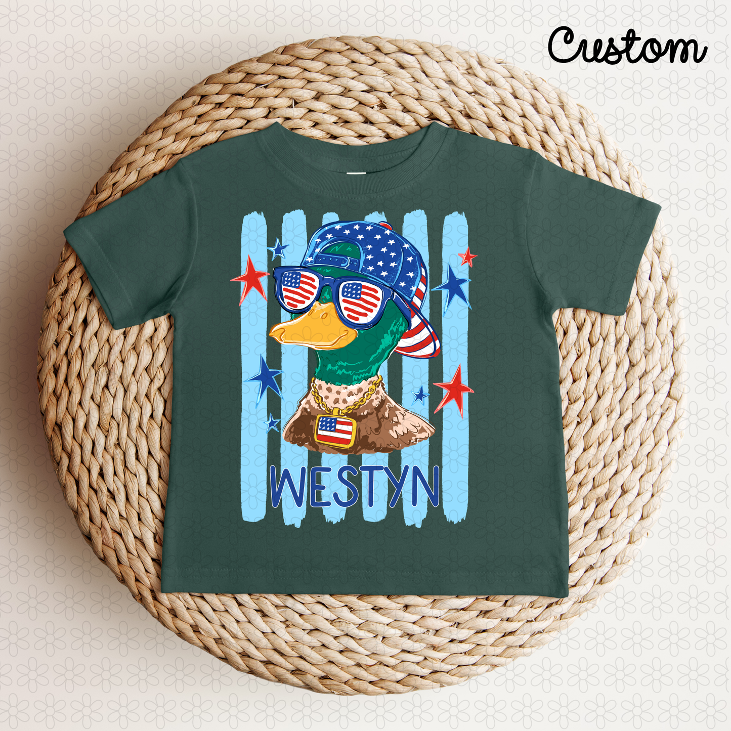 Custom 4th of July BOY Duck Completed Tee