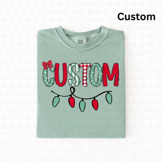 Custom Alpha-Mistletoe kisses DTF Transfer
