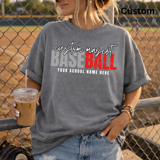 Custom BASEBALL Mascot Completed Tee
