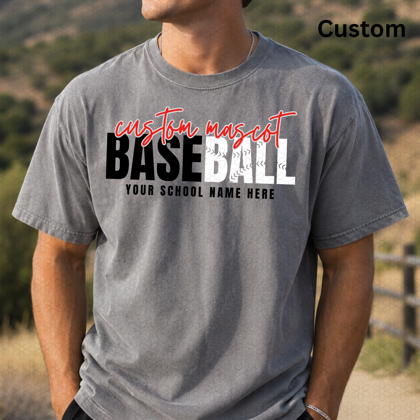 Custom BASEBALL Mascot Completed Tee