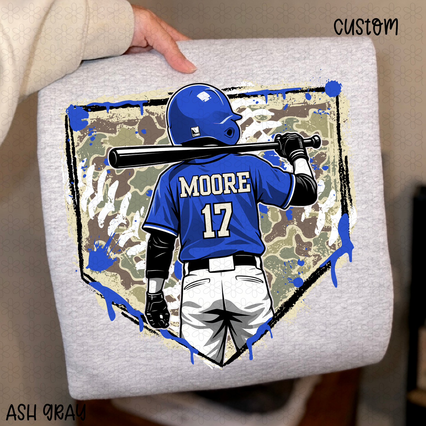 Custom Baseball Camo base (Multiple Color Options)  DTF Transfer