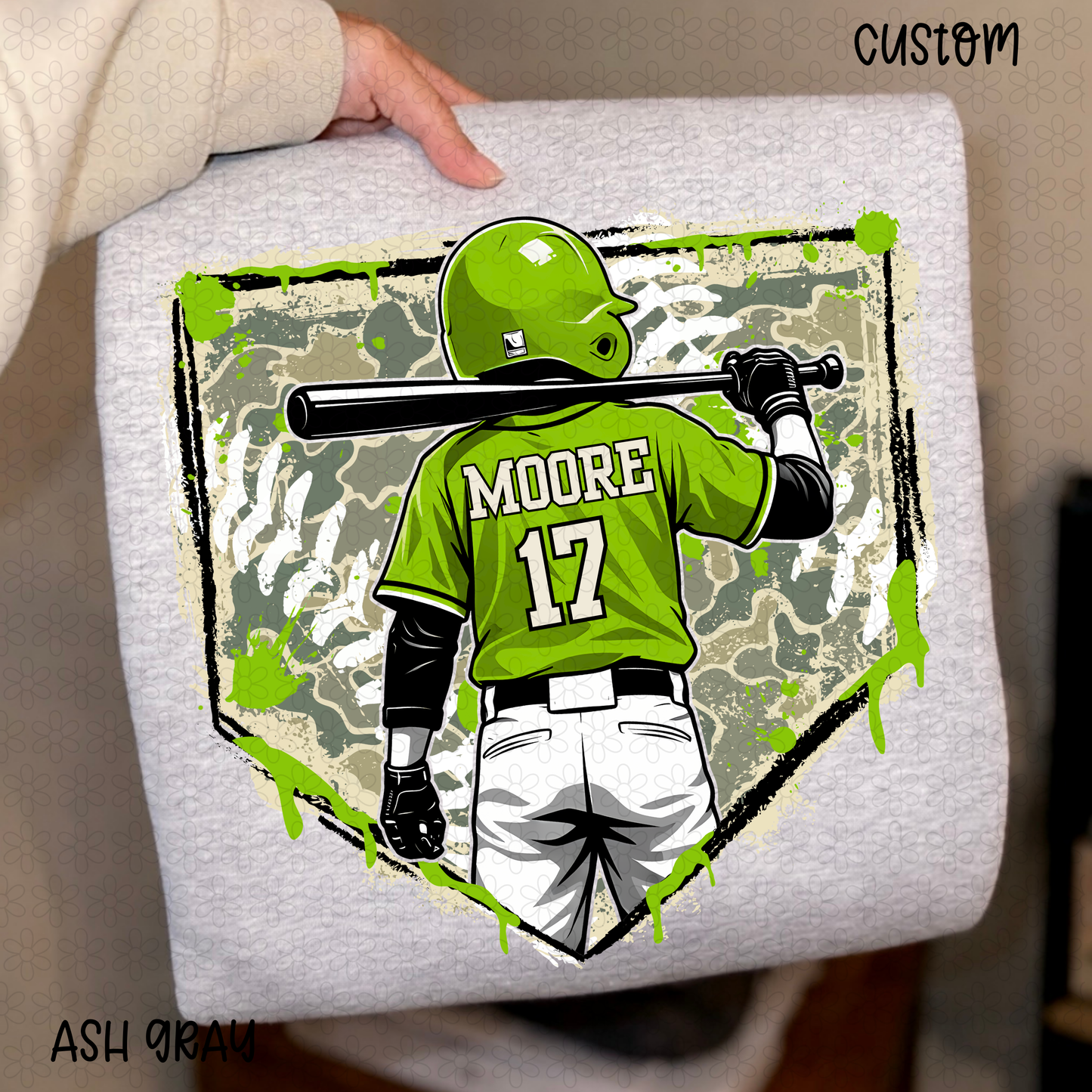 Custom Baseball Camo base (Multiple Color Options)  DTF Transfer