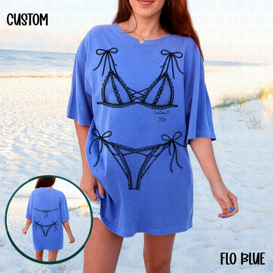 Custom Bikini City State Year Completed Tee
