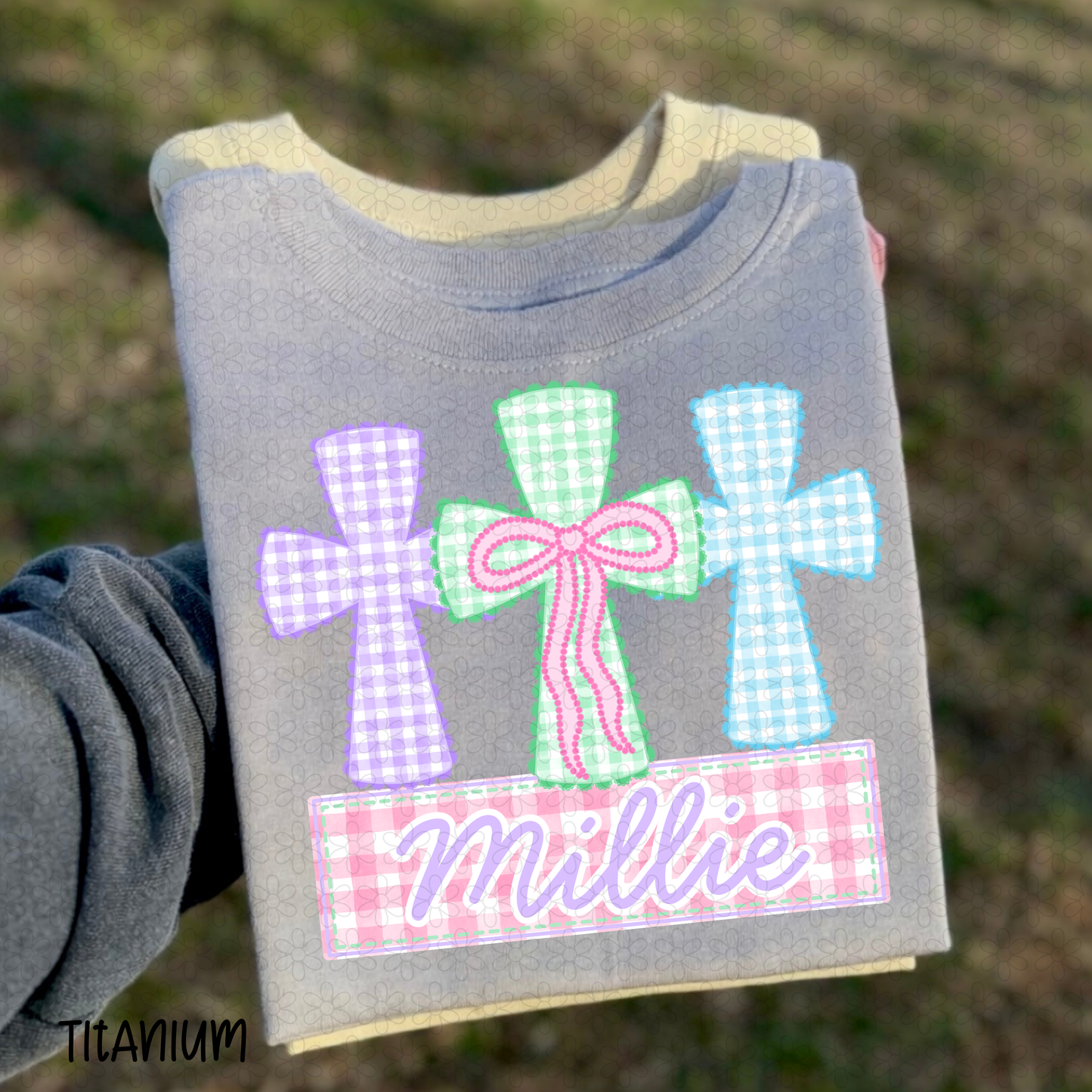 Custom Bow Cross Name Plate DTF Transfer