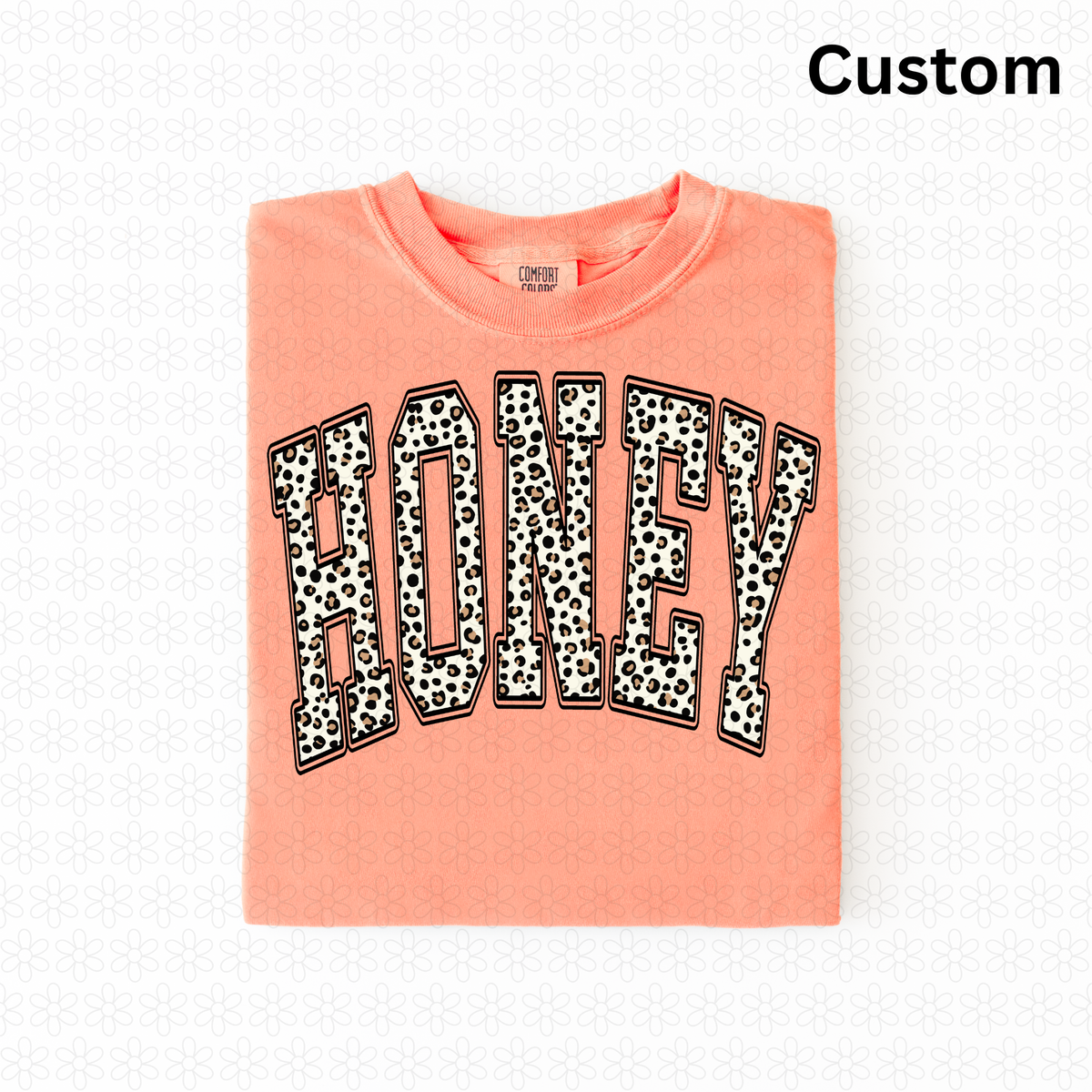 Custom Brown Leopard Print Varsity Arch DTF Transfer