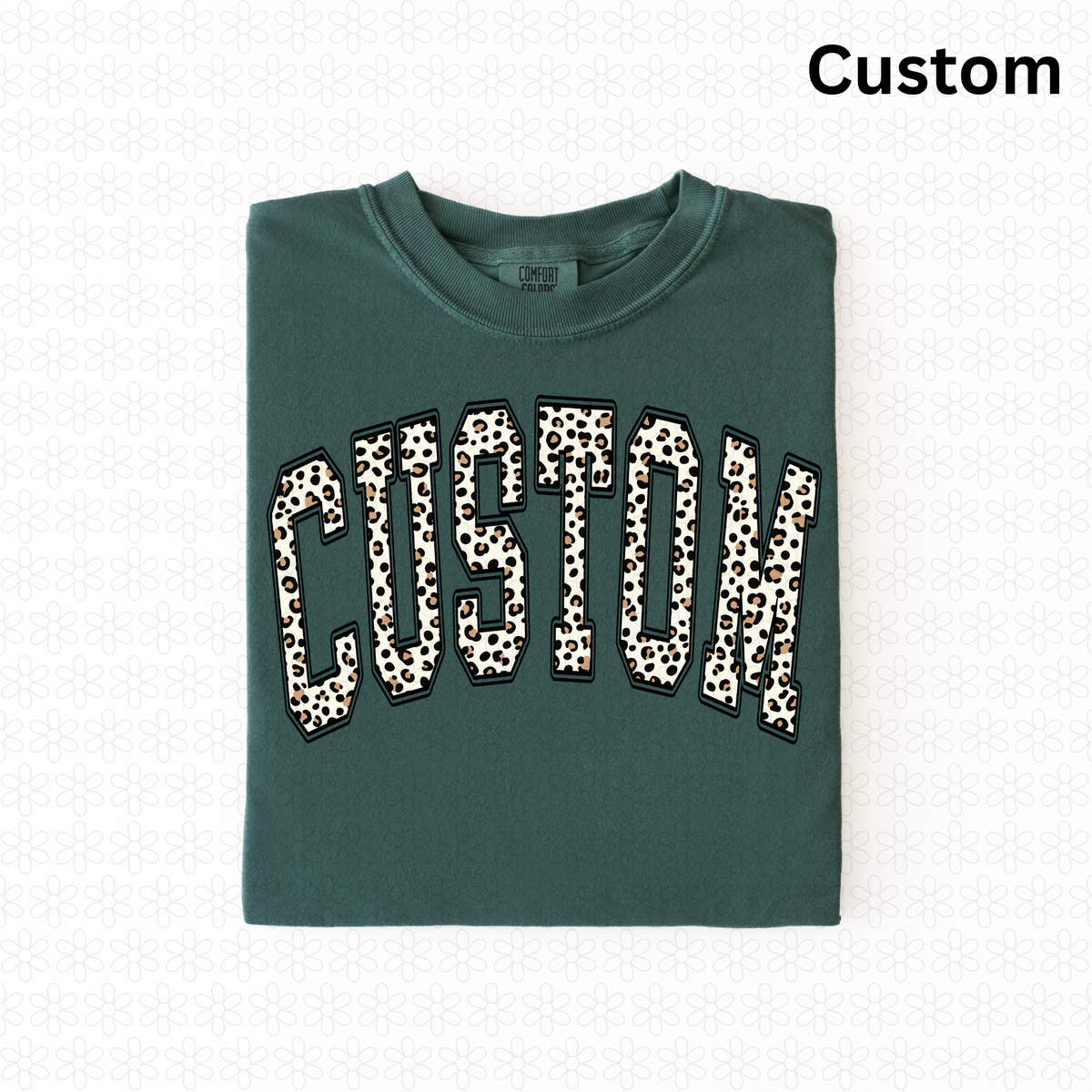 Custom Brown Leopard Print Varsity Arch DTF Transfer