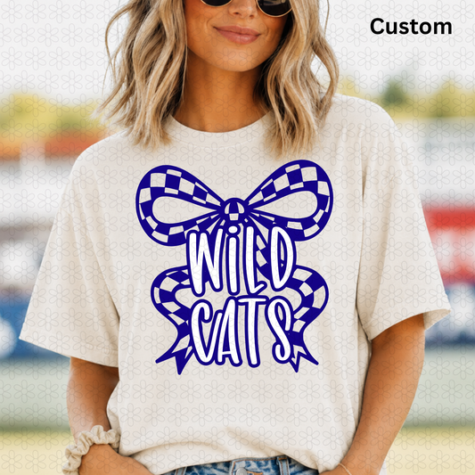 Custom CHECKERED BOW Completed Tee
