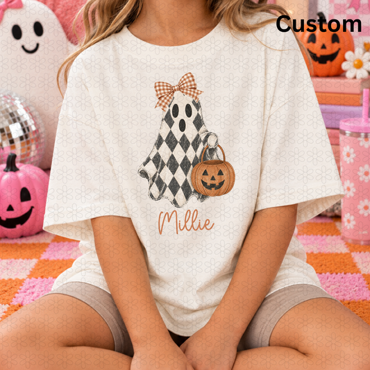 Custom Checkered Ghost Girl DTF Transfer