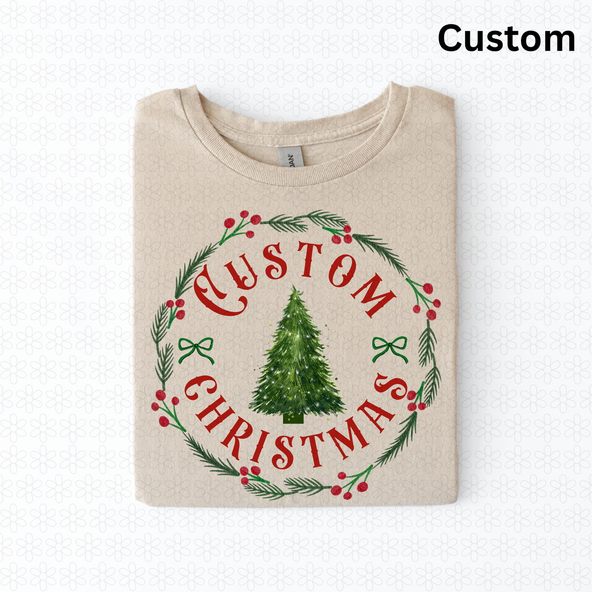 Custom Christmas Wreath DTF Transfer