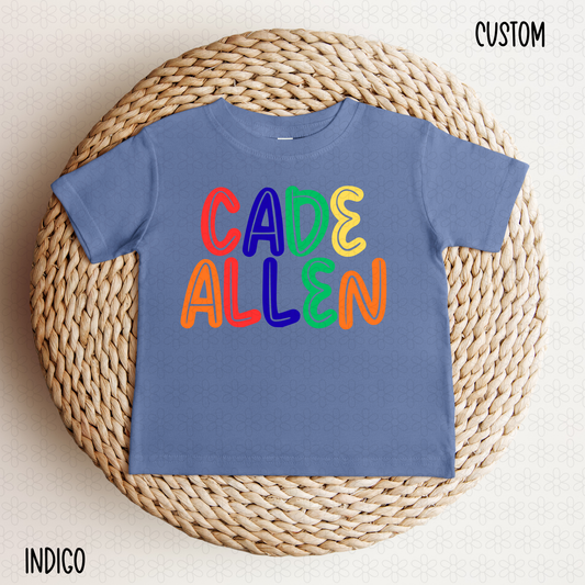 Custom Colorful Names Boy DTF Transfer