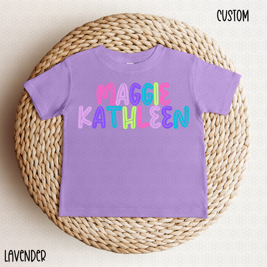 Custom Colorful Names Girl DTF Transfer