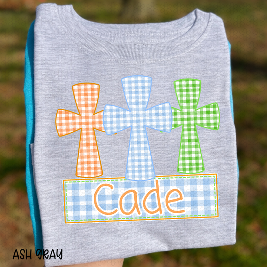 Custom Cross Name Plate DTF Transfer