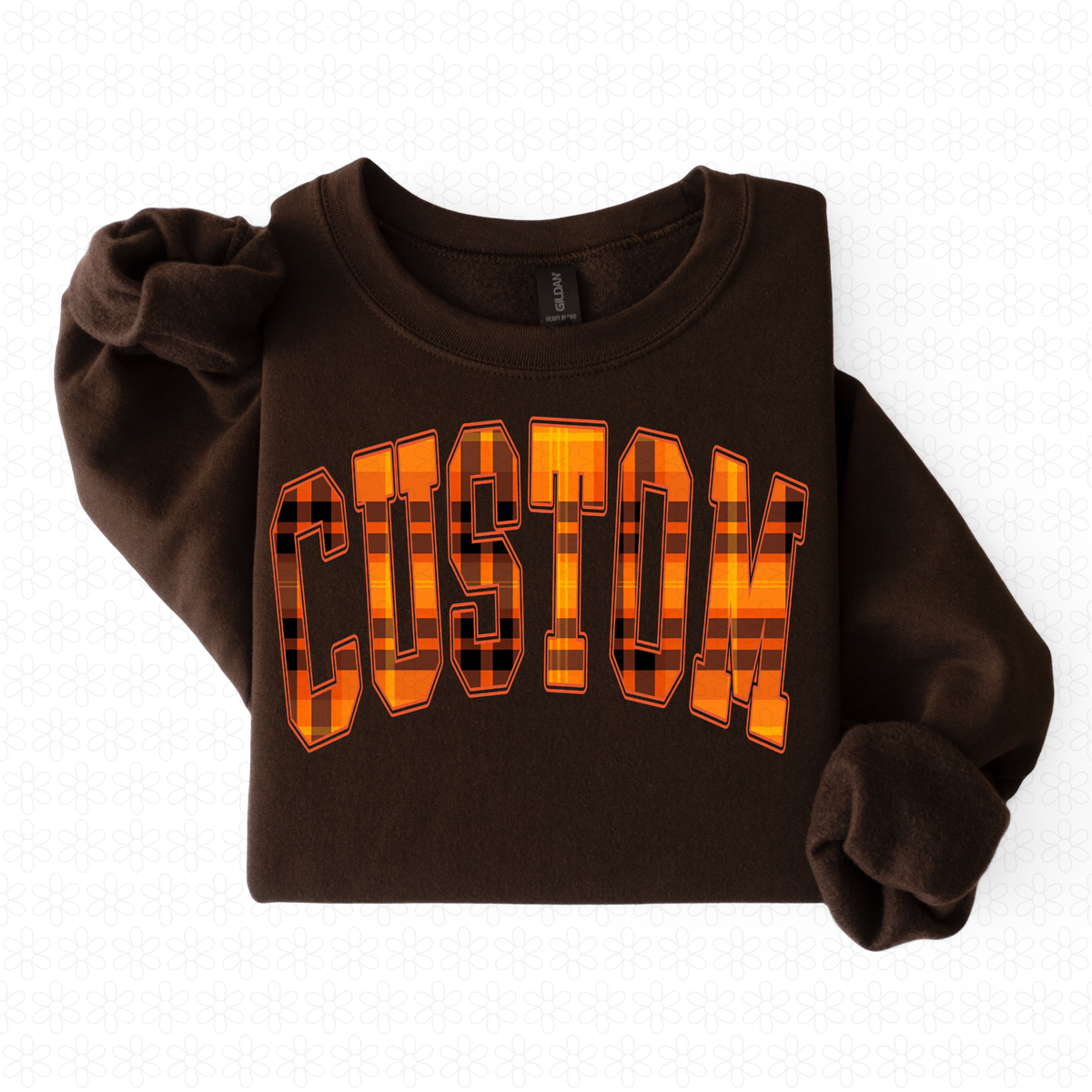 Custom Fall Plaid Varsity Arch Completed Tee