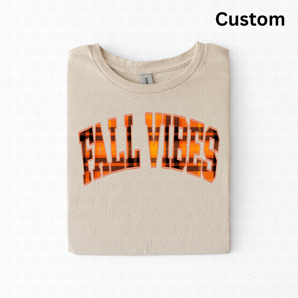 Custom Fall Plaid Varsity Arch Completed Tee