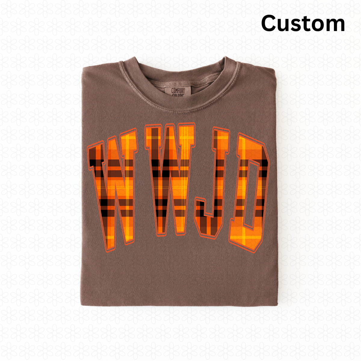 Custom Fall Plaid Varsity Arch Completed Tee