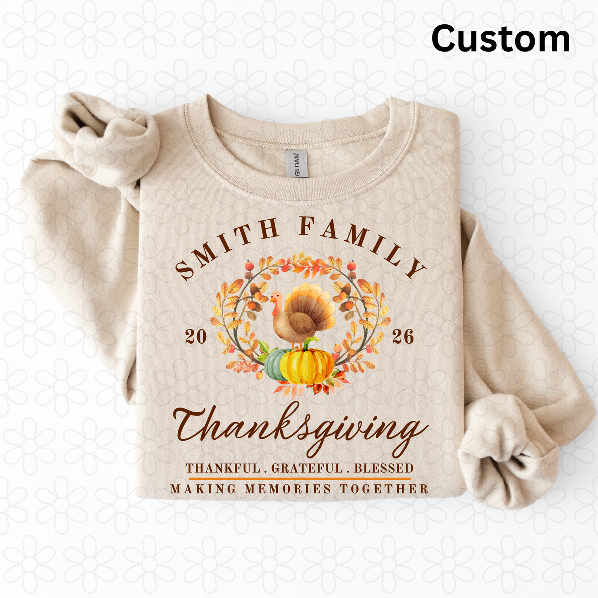 Custom Family Thanksgiving Completed Tee