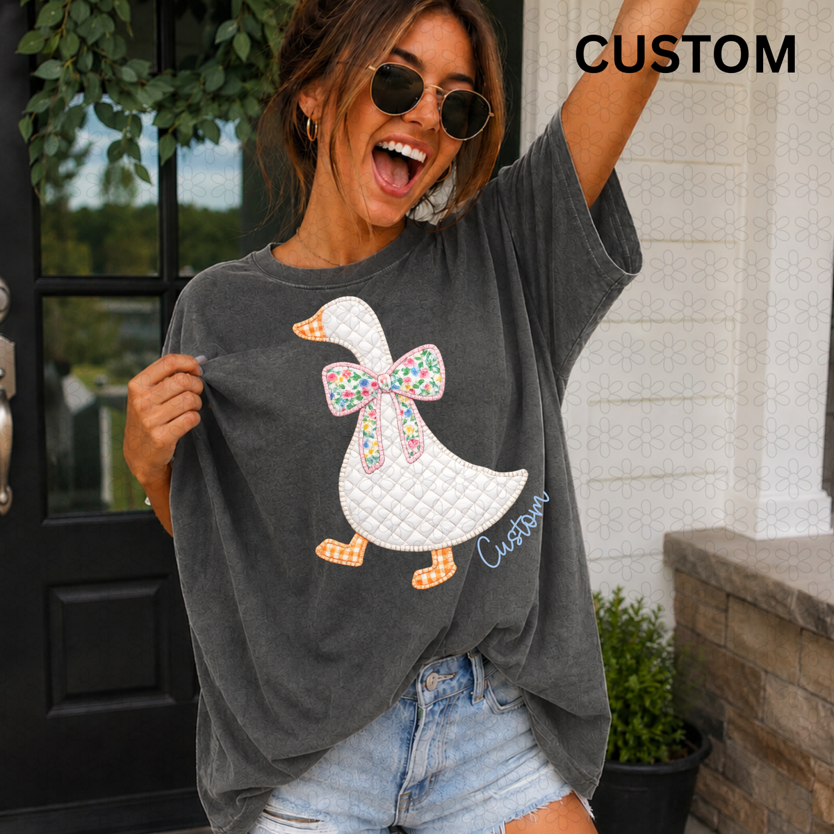Custom Goose (Multiple Bow Color Options) Completed Tee