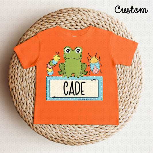 Custom Frog Name Plate Completed Tee