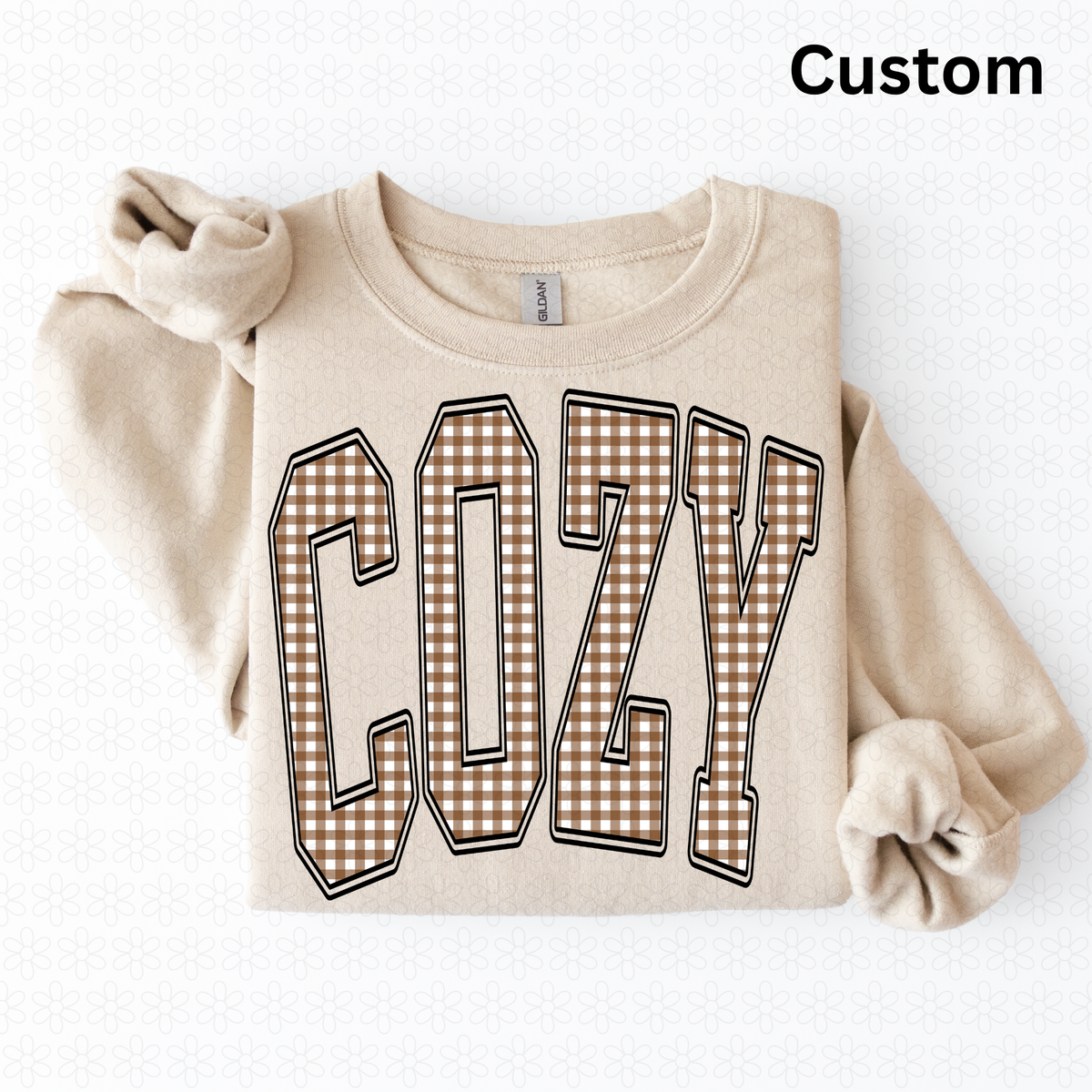 Custom Gingham Varsity Arch DTF Transfer